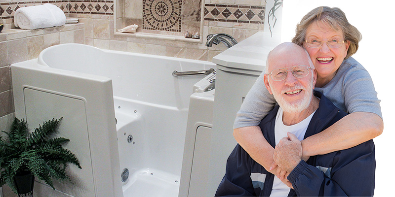 Happy Loving Senior Couple with their Bliss Tubs walk-in bathtub